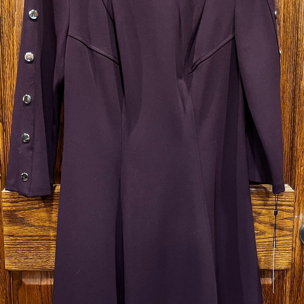 Tommy Hilfiger Fit n Flare Plum Dress, Size 6, NWT - Picture 3 of 6